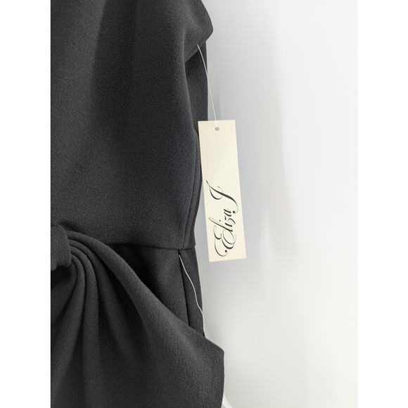 Eliza J Black Sleeveless Faux Wrap Dress - Picture 5 of 12
